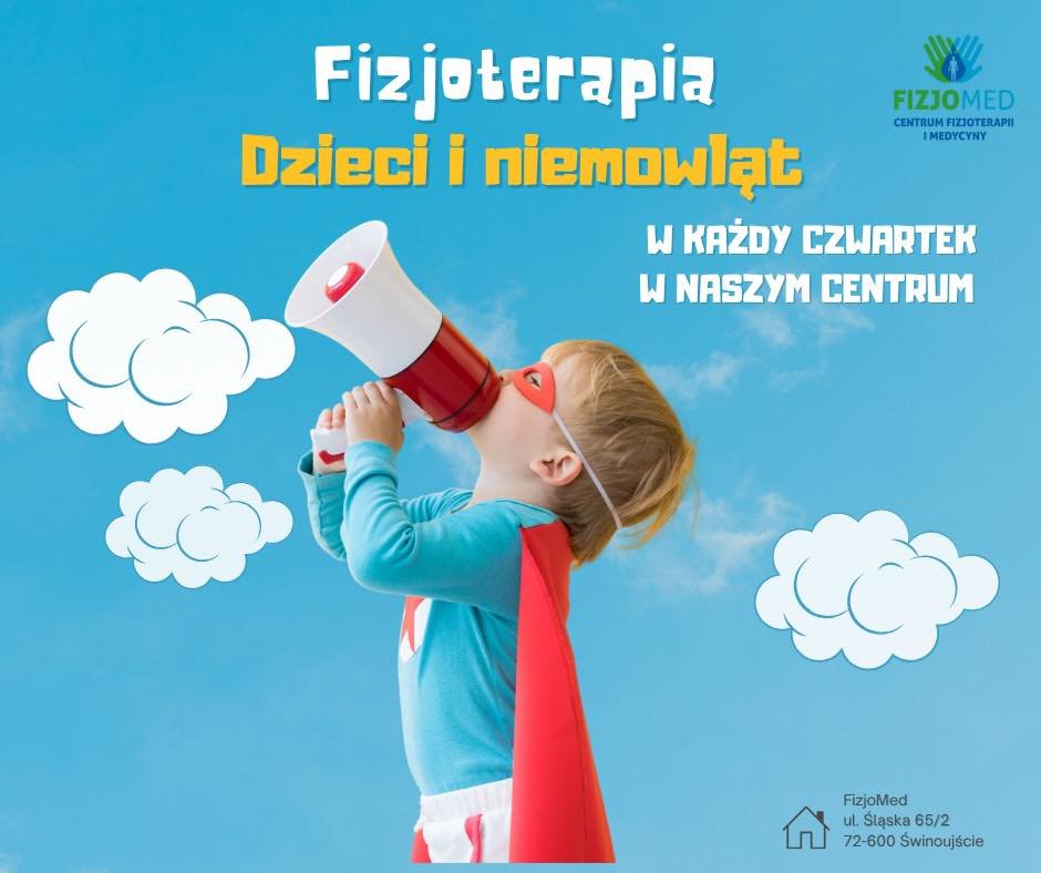 plakat reklamowy Fizjoterapia dzieci
