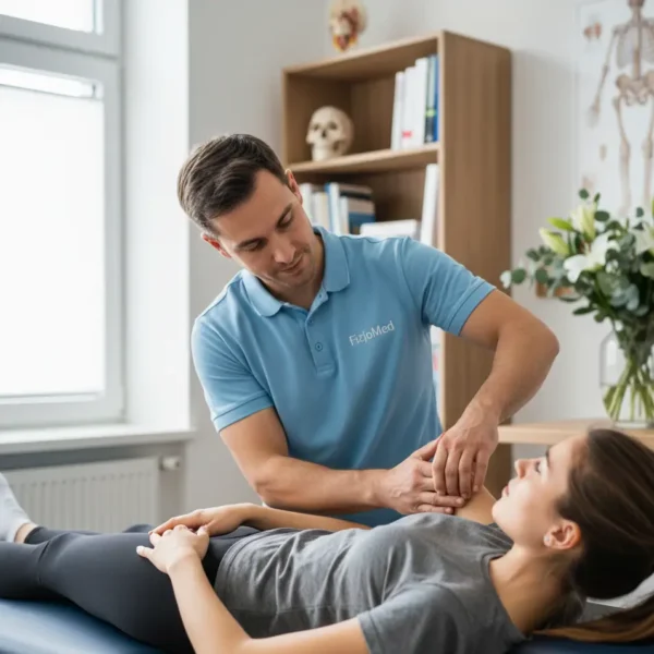 Fizjoterapeuta w trakcie zabiegu - FizjoMed Świnoujście